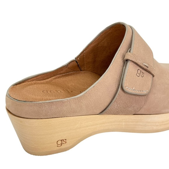Gentle Souls Henley Tan Leather Wooden Platform Womens Clog Size 6.5M - Picture 11 of 16
